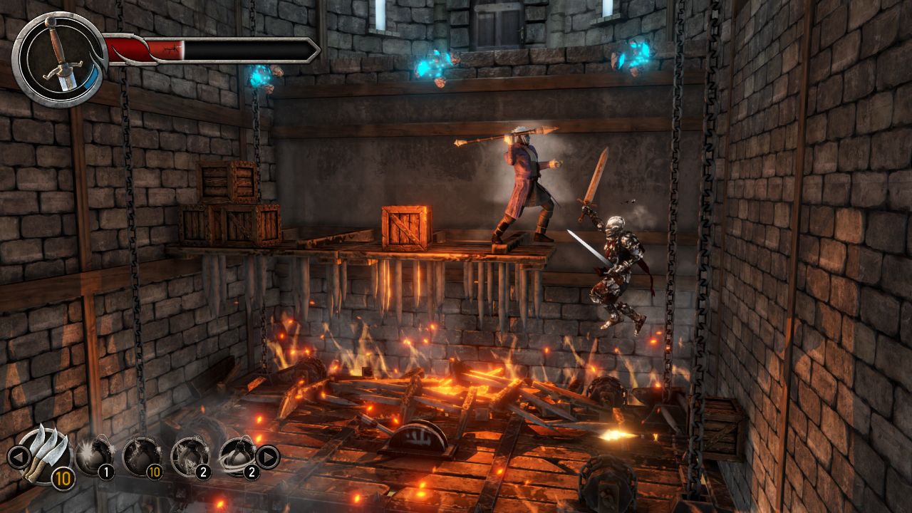 Jumping over fire in Castle of Heart