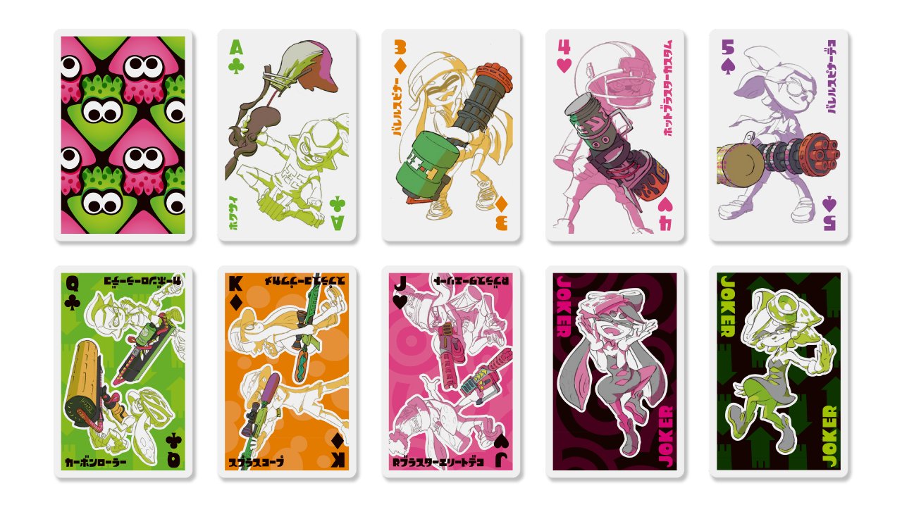 [Japan] Splatoon three sets of playing cards releasing in July Perfectly Nintendo