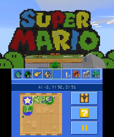 nintendo 3ds with minecraft