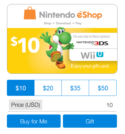 United States: Nintendo eShop Digital Cards via PayPal Digital Gifts ...