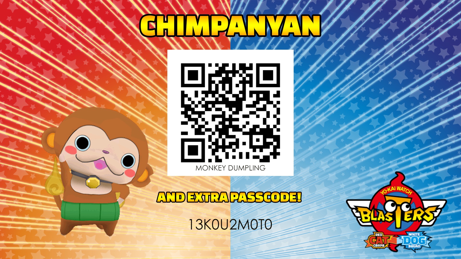 The following QR Code allows you to get the Monkey Dumpling, that can be us...