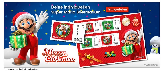 Super Mario Christmas stamps