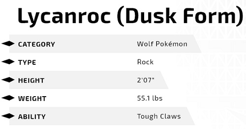 Pokémon Ultra Sun and Ultra Moon - Lycanroc Dusk Form