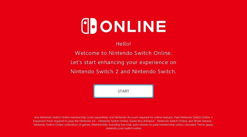 Nintendo Switch Online Home Menu